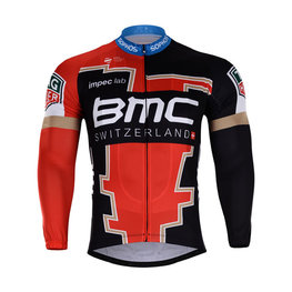 Kolesarski dres z dolgimi rokavi poletni - BMC 2018 SUMMER - črna/rdeča