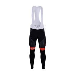 Kolesarske dolge hlače z naramnicami - TREK 2018 SUMMER - črna/rdeča