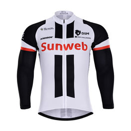 Kolesarski dres z dolgimi rokavi poletni - SUNWEB 2018 SUMMER - bela/črna