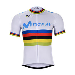 BONAVELO Kolesarski dres s kratkimi rokavi - MOVISTAR UCI 2019 - bela