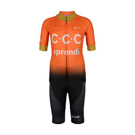 BONAVELO Kolesarski dres kratek rokav in kratke hlače - CCC 2020 KIDS - oranžna/črna