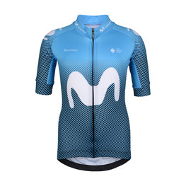 BONAVELO Kolesarski dres s kratkimi rokavi - MOVISTAR 2020 KIDS - bela/modra