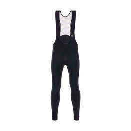 SANTINI Kolesarske dolge hlače z naramnicami - SVOLTA WINTER - bordo/črna