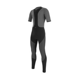 SANTINI Kolesarske dolge hlače z naramnicami - VEGA GRIDO WINTER - siva/črna