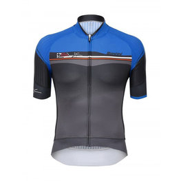 SANTINI Kolesarski dres s kratkimi rokavi - SLEEK PLUS - modra/črna