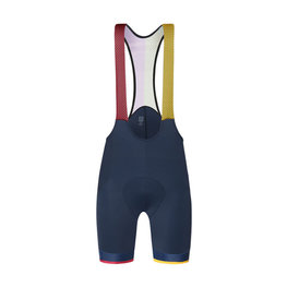 SANTINI Kolesarske kratke hlače z naramnicami - LA VUELTA 2018 - rumena/rdeča/črna