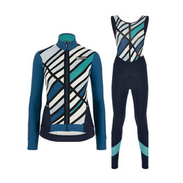 SANTINI Kolesarski zimski set - CORAL R. LADY WINTER - črna/modra