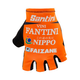 SANTINI Kolesarske rokavice s kratkimi prsti - NIPPO FANTINI 2019 - oranžna/modra/bela