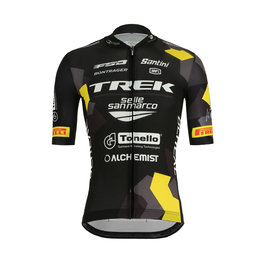 SANTINI Kolesarski dres s kratkimi rokavi - TREK MTB 2019 - bela/rumena/črna