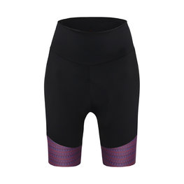 SANTINI Kolesarske kratke hlače brez naramnic - RITMO LADY  - rdeča/črna