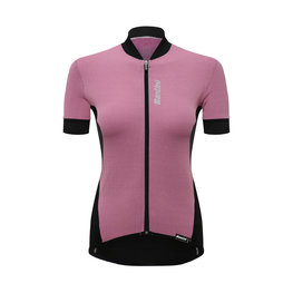 SANTINI Kolesarski dres s kratkimi rokavi - BRIO LADY  - rožnata/črna