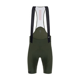 SANTINI Kolesarske kratke hlače z naramnicami - TONO PURO - zelena