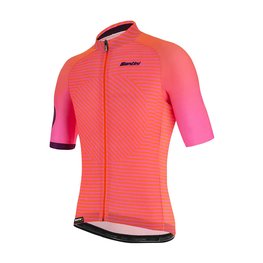 SANTINI Kolesarski dres s kratkimi rokavi - KARMA MILLE - rožnata/oranžna