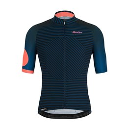 SANTINI Kolesarski dres s kratkimi rokavi - KARMA MILLE - modra/rožnata