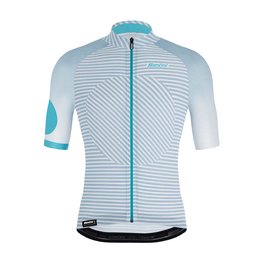 SANTINI Kolesarski dres s kratkimi rokavi - KARMA MILLE - svetlo modra/bela