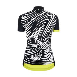 SANTINI Kolesarski dres s kratkimi rokavi - GIADA POP LADY - bela/rumena/črna