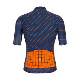 SANTINI Kolesarski dres s kratkimi rokavi - SLEEK DINAMO - oranžna/modra