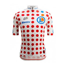 SANTINI Kolesarski dres s kratkimi rokavi - TOUR DE FRANCE 2024 - rdeča/bela