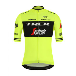 SANTINI Kolesarski dres s kratkimi rokavi - TREK 2019 BLEND - rumena/črna