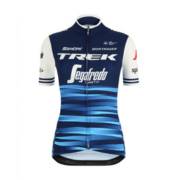 SANTINI Kolesarski dres s kratkimi rokavi - TREK 2019 BLEND LADY - modra/bela