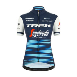 SANTINI Kolesarski dres s kratkimi rokavi - TREK 2020 LADY - bela/modra
