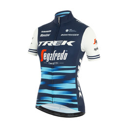 SANTINI Kolesarski dres s kratkimi rokavi - TREK 2020 LADY - bela/modra