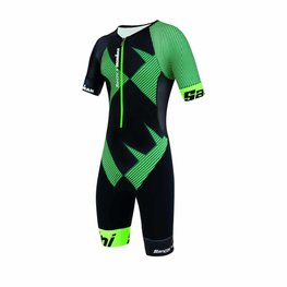SANTINI Kolearski overal - X IRONMAN CUPIO - črna/zelena