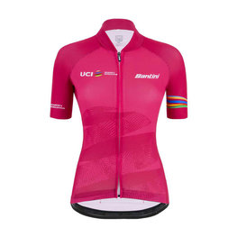 SANTINI Kolesarski dres s kratkimi rokavi - UCI WORLD LADY - vijolična