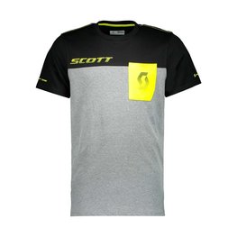 SCOTT Kolesarska  majica s kratkimi rokavi - FACTORY TEAM - rumena/siva/črna