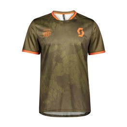 SCOTT Kolesarski dres s kratkimi rokavi - TRAIL FLOW - zelena/oranžna