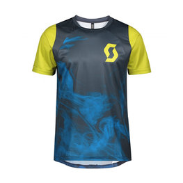 SCOTT Kolesarski dres s kratkimi rokavi - TRAIL VERTIC - modra/rumena