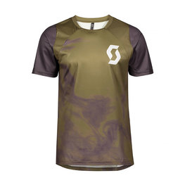 SCOTT Kolesarski dres s kratkimi rokavi - TRAIL VERTIC - zelena/siva