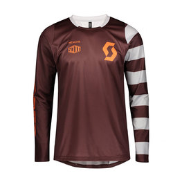 SCOTT Kolesarski dres z dolgimi rokavi poletni - TRAIL VERTIC SUMMER - bordo/rdeča