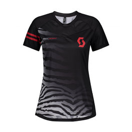 SCOTT Kolesarski dres s kratkimi rokavi - TRAIL VERTIC LADY - črna/rožnata