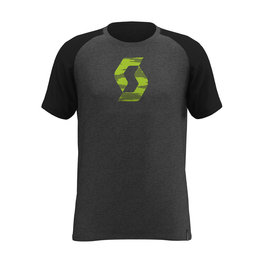 SCOTT Kolesarska  majica s kratkimi rokavi - 10 ICON RAGLAN - črna/siva