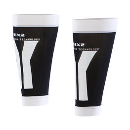 SIX2 Kolesarske  gamaše do kolen - CALF - črna/bela