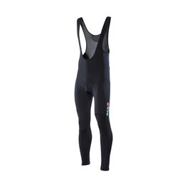 SIX2 Kolesarske dolge hlače z naramnicami - SLP WINTER - črna