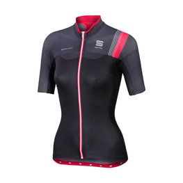 SPORTFUL Kolesarski dres s kratkimi rokavi - BODYFIT PRO LADY - črna/rdeča
