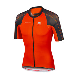 SPORTFUL Kolesarski dres s kratkimi rokavi - BODYFIT SPEEDSKIN - oranžna/črna