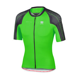 SPORTFUL Kolesarski dres s kratkimi rokavi - BODYFIT SPEEDSKIN - zelena/črna