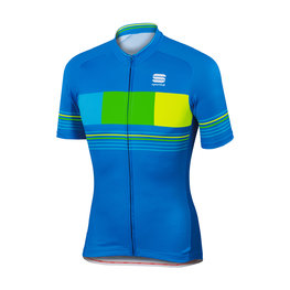 SPORTFUL Kolesarski dres s kratkimi rokavi - STRIPE - rumena/modra