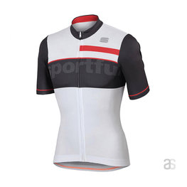 SPORTFUL Kolesarski dres s kratkimi rokavi - SQUADRA CORSE - rdeča/bela/siva