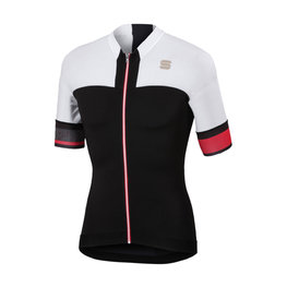 SPORTFUL Kolesarski dres s kratkimi rokavi - STRIKE - bela/črna