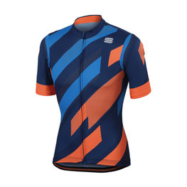 SPORTFUL Kolesarski dres s kratkimi rokavi - VOLT - oranžna/modra