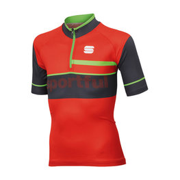 SPORTFUL Kolesarski dres s kratkimi rokavi - SQUADRA CORSE KIDS - rdeča/siva/zelena