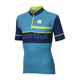 SPORTFUL Kolesarski dres s kratkimi rokavi - SQUADRA CORSE KIDS - svetlo modra/rumena/modra