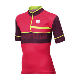 SPORTFUL Kolesarski dres s kratkimi rokavi - SQUADRA CORSE KIDS - bordo/rdeča/rumena