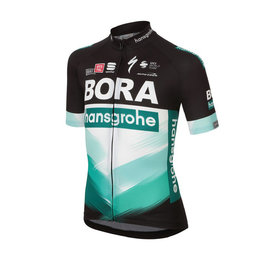 SPORTFUL Kolesarski dres s kratkimi rokavi - BORA 2020 KIDS - zelena/črna