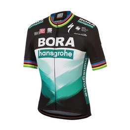 SPORTFUL Kolesarski dres s kratkimi rokavi - BORA HANSGROHE 2020 - črna/zelena/večbarvno
