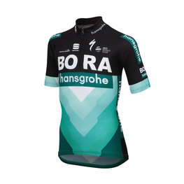 SPORTFUL Kolesarski dres s kratkimi rokavi - BORA 2019 KIDS - črna/zelena